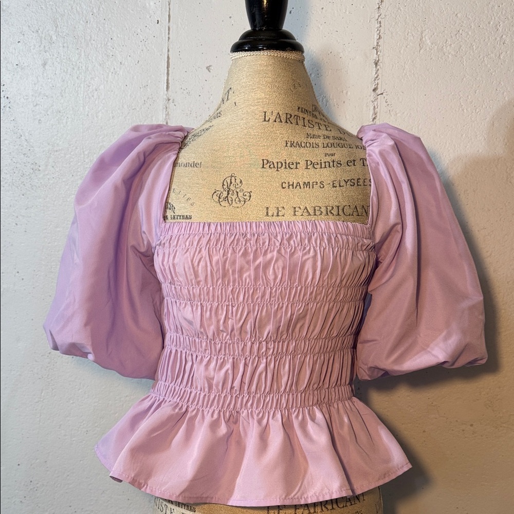 Francesca's Collections Lilac Puff Sleeve Blouse